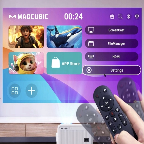 PROIETTORE INTELLIGENTE MAGCUBIC L018 4K 1080p ANDROID LED TV WiFi BT SPEAKER